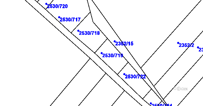 Parcela st. 2530/719 v KÚ Čáslav, Katastrální mapa