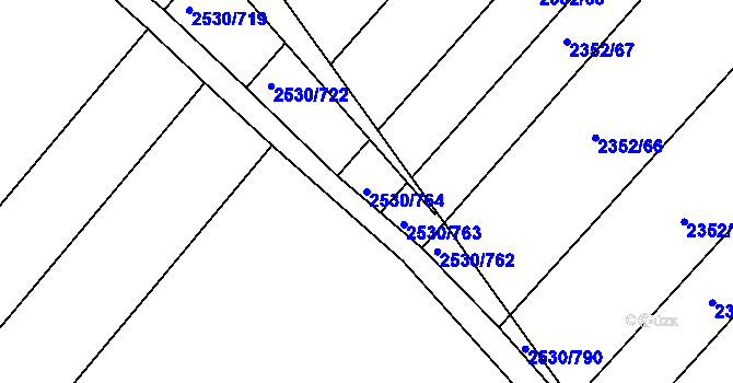 Parcela st. 2530/764 v KÚ Čáslav, Katastrální mapa