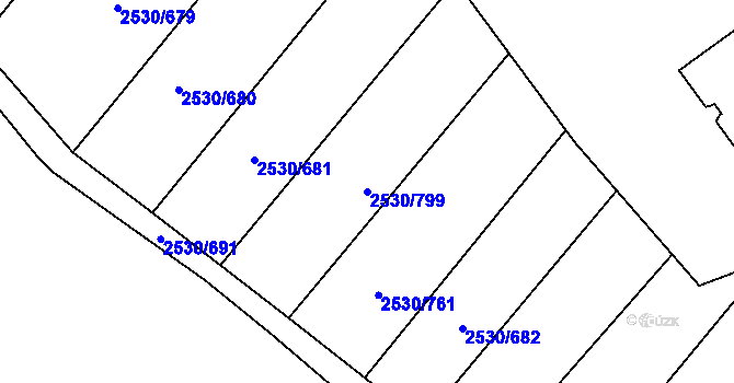 Parcela st. 2530/799 v KÚ Čáslav, Katastrální mapa