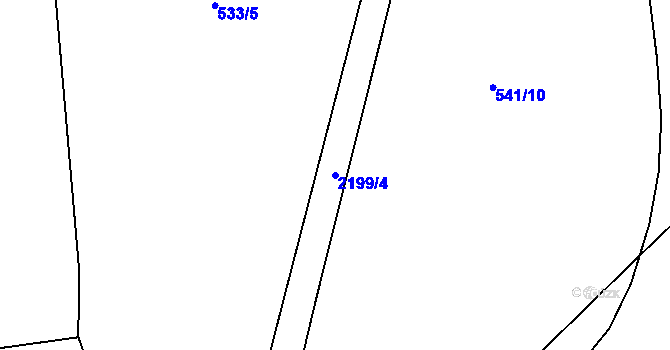 Parcela st. 2199/4 v KÚ Čáslav, Katastrální mapa