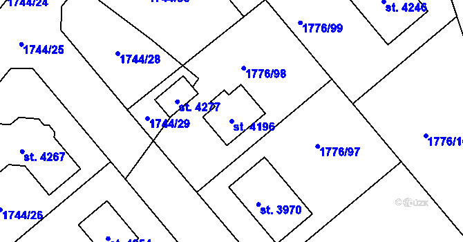 Parcela st. 4196 v KÚ Čáslav, Katastrální mapa