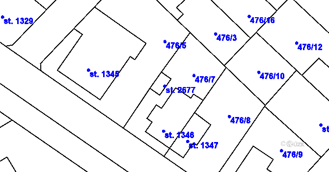 Parcela st. 2677 v KÚ Čáslav, Katastrální mapa