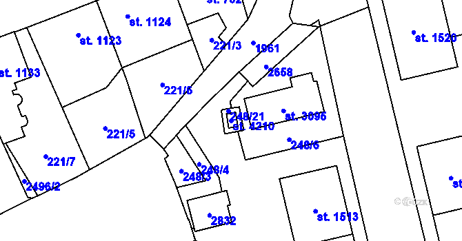 Parcela st. 4210 v KÚ Čáslav, Katastrální mapa
