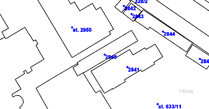 Parcela st. 2840 v KÚ Čáslav, Katastrální mapa