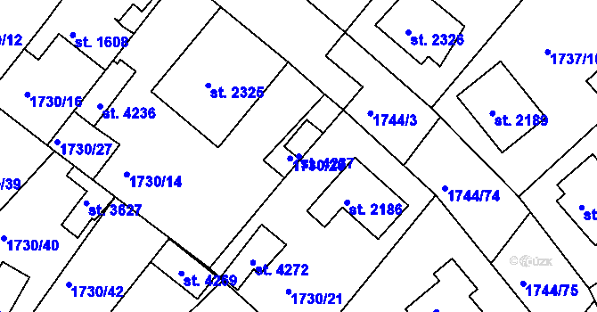 Parcela st. 4237 v KÚ Čáslav, Katastrální mapa