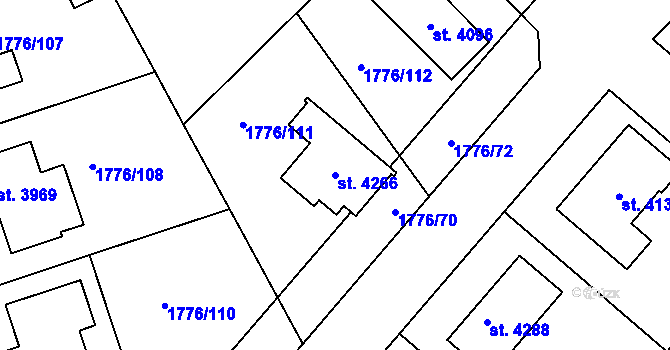 Parcela st. 4266 v KÚ Čáslav, Katastrální mapa
