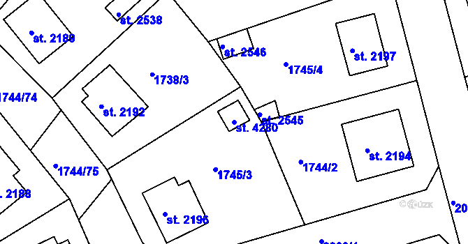 Parcela st. 4280 v KÚ Čáslav, Katastrální mapa