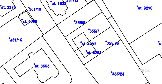 Parcela st. 4292 v KÚ Čáslav, Katastrální mapa