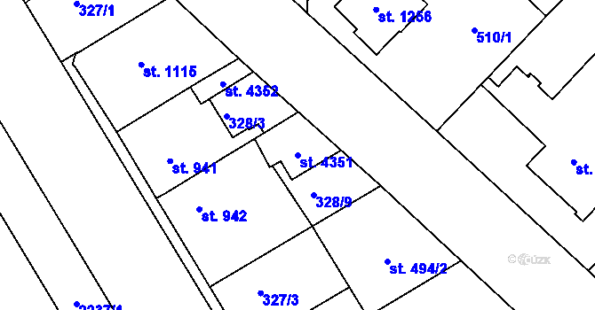 Parcela st. 4351 v KÚ Čáslav, Katastrální mapa