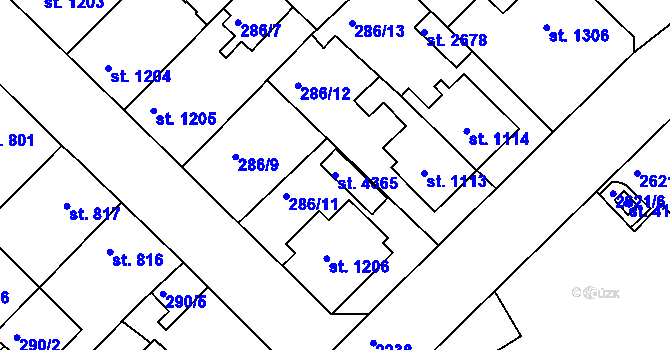 Parcela st. 4365 v KÚ Čáslav, Katastrální mapa