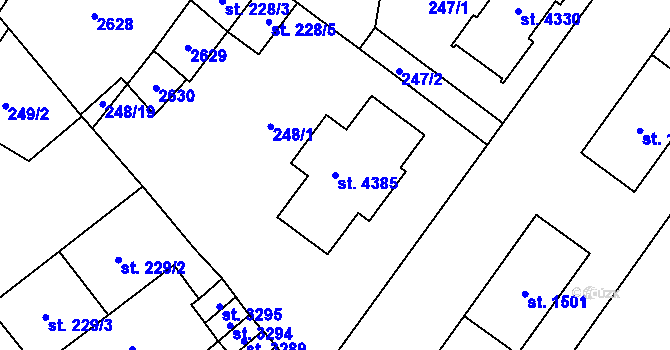 Parcela st. 4385 v KÚ Čáslav, Katastrální mapa