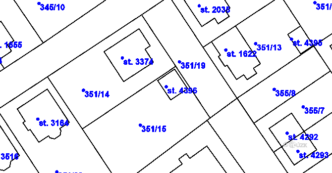 Parcela st. 4396 v KÚ Čáslav, Katastrální mapa