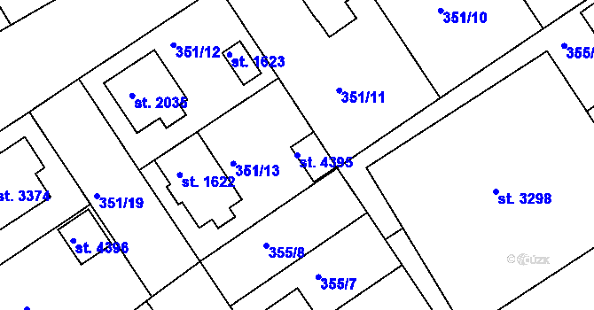 Parcela st. 4395 v KÚ Čáslav, Katastrální mapa