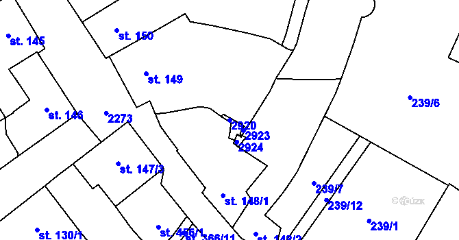 Parcela st. 2920 v KÚ Čáslav, Katastrální mapa