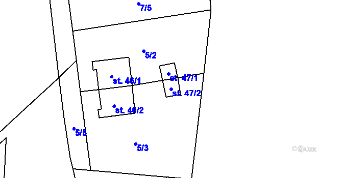 Parcela st. 47/2 v KÚ Filipov u Čáslavi, Katastrální mapa
