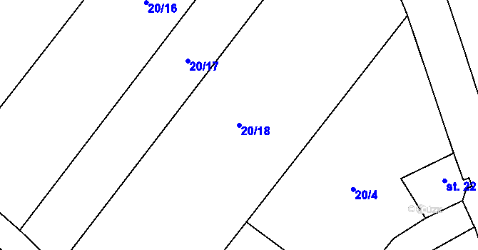 Parcela st. 20/18 v KÚ Filipov u Čáslavi, Katastrální mapa