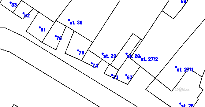 Parcela st. 29 v KÚ Čáslavice, Katastrální mapa