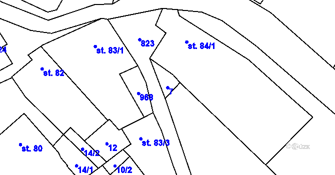Parcela st. 7 v KÚ Čáslavice, Katastrální mapa