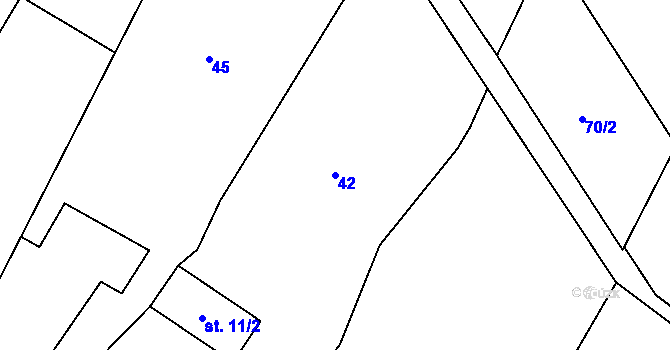 Parcela st. 42 v KÚ Čáslavice, Katastrální mapa