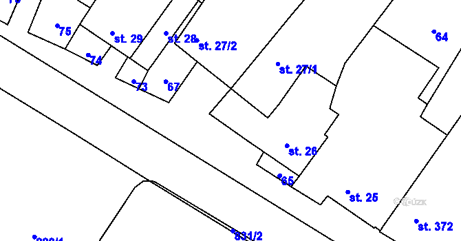 Parcela st. 66 v KÚ Čáslavice, Katastrální mapa