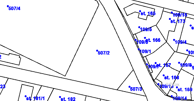 Parcela st. 507/2 v KÚ Čáslavice, Katastrální mapa