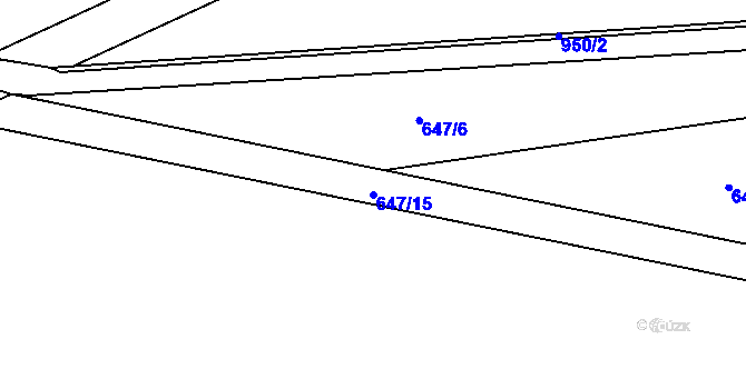 Parcela st. 647/15 v KÚ Čáslavice, Katastrální mapa