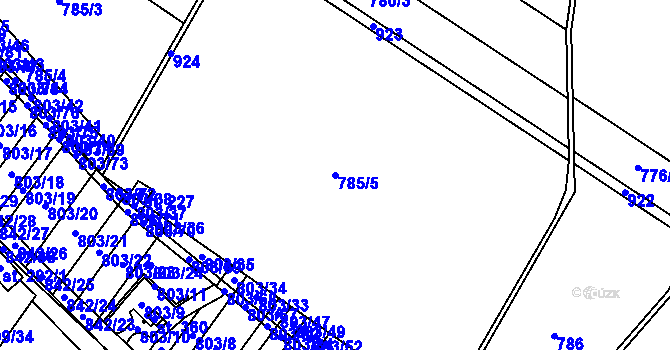 Parcela st. 785/5 v KÚ Čáslavice, Katastrální mapa