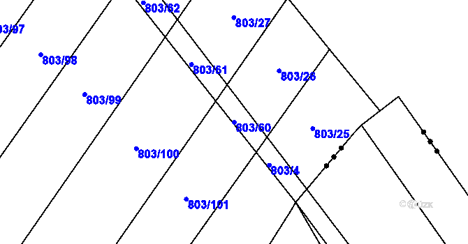 Parcela st. 803/60 v KÚ Čáslavice, Katastrální mapa