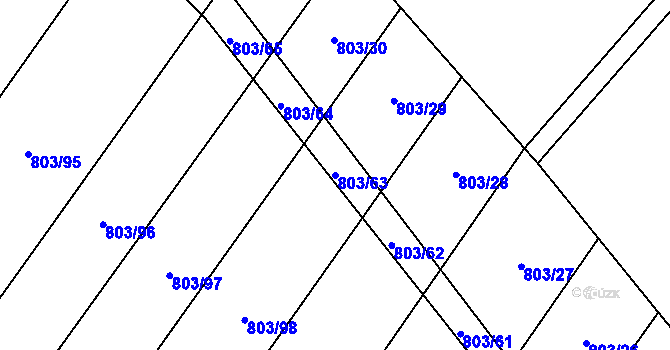 Parcela st. 803/63 v KÚ Čáslavice, Katastrální mapa