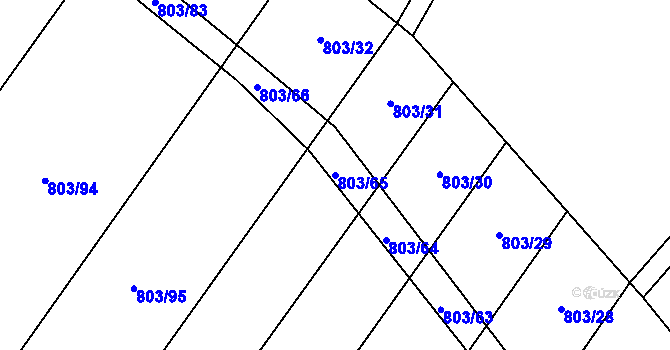 Parcela st. 803/65 v KÚ Čáslavice, Katastrální mapa
