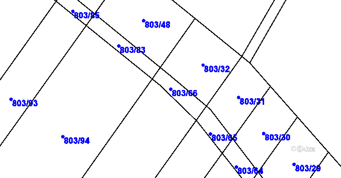 Parcela st. 803/66 v KÚ Čáslavice, Katastrální mapa
