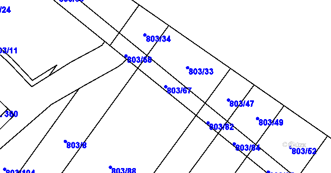 Parcela st. 803/67 v KÚ Čáslavice, Katastrální mapa