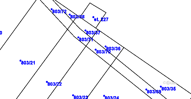 Parcela st. 803/70 v KÚ Čáslavice, Katastrální mapa