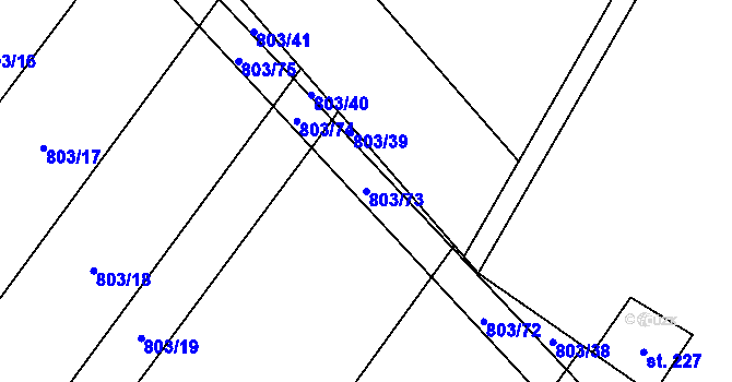 Parcela st. 803/73 v KÚ Čáslavice, Katastrální mapa