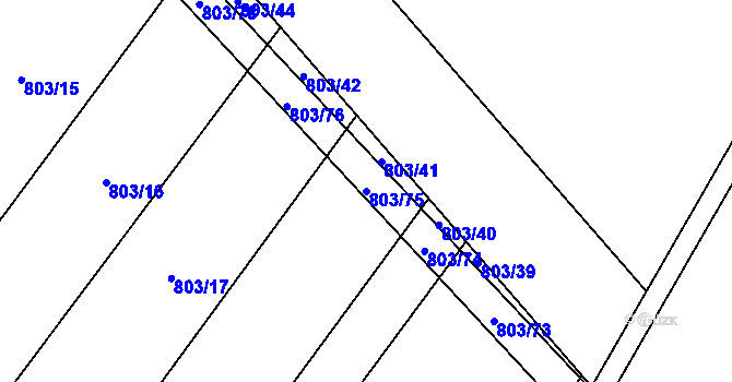 Parcela st. 803/75 v KÚ Čáslavice, Katastrální mapa