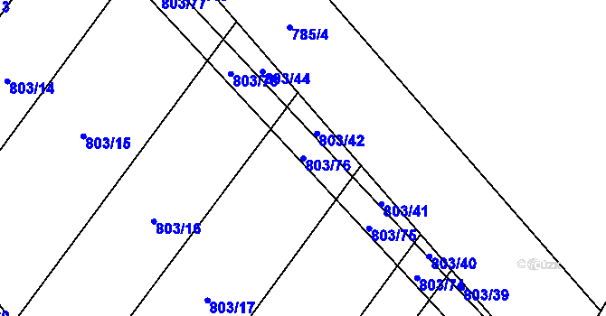 Parcela st. 803/76 v KÚ Čáslavice, Katastrální mapa