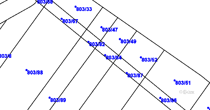 Parcela st. 803/84 v KÚ Čáslavice, Katastrální mapa
