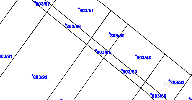 Parcela st. 803/85 v KÚ Čáslavice, Katastrální mapa