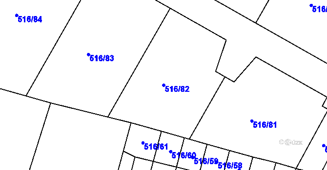 Parcela st. 516/82 v KÚ Čáslavice, Katastrální mapa