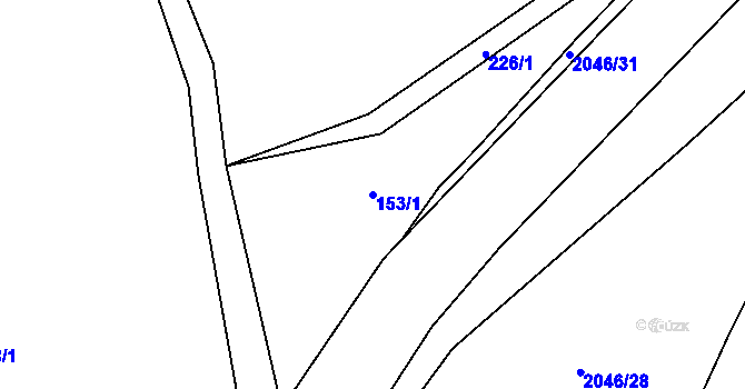 Parcela st. 153/1 v KÚ Čáslavsko, Katastrální mapa
