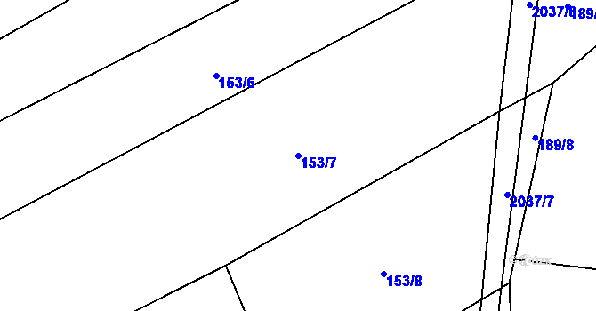 Parcela st. 153/7 v KÚ Čáslavsko, Katastrální mapa
