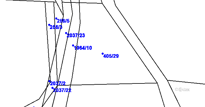 Parcela st. 405/29 v KÚ Čáslavsko, Katastrální mapa