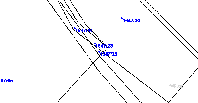 Parcela st. 1647/29 v KÚ Čáslavsko, Katastrální mapa