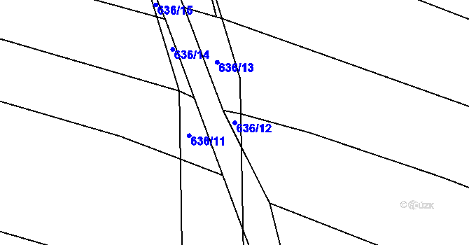 Parcela st. 636/12 v KÚ Štědrovice, Katastrální mapa