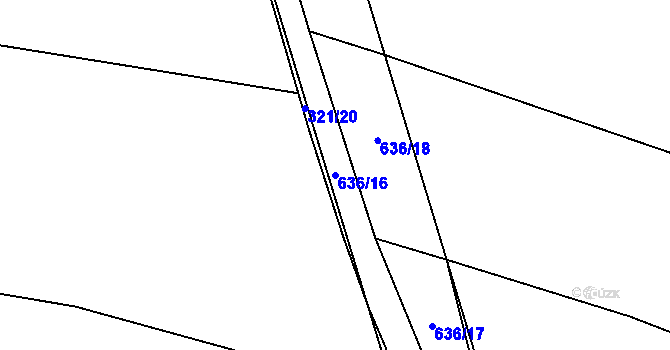 Parcela st. 636/16 v KÚ Štědrovice, Katastrální mapa
