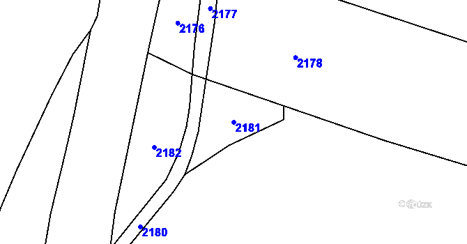 Parcela st. 2181 v KÚ Částkov u Tachova, Katastrální mapa