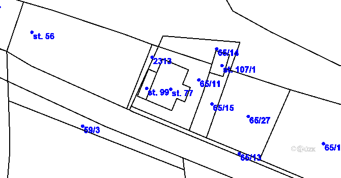 Parcela st. 77 v KÚ Částkov u Tachova, Katastrální mapa