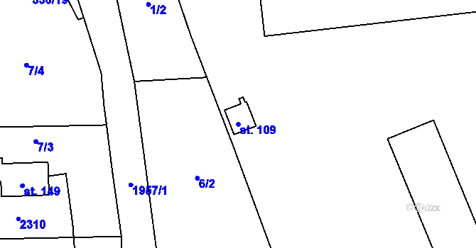 Parcela st. 109 v KÚ Částkov u Tachova, Katastrální mapa