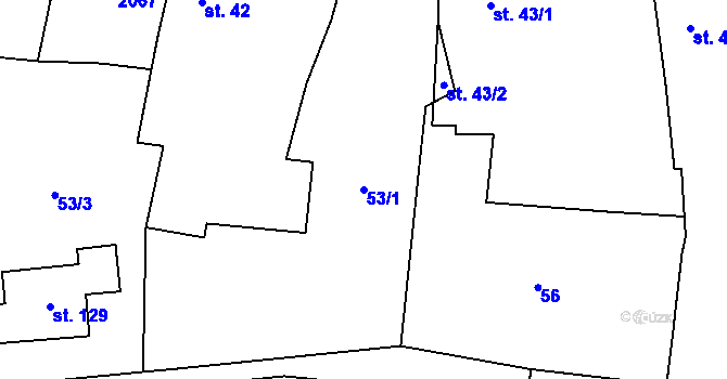 Parcela st. 53/1 v KÚ Částkov u Tachova, Katastrální mapa