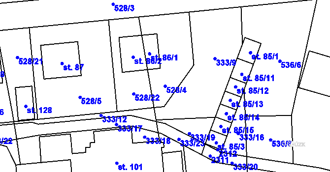 Parcela st. 528/4 v KÚ Částkov u Tachova, Katastrální mapa
